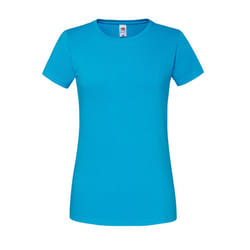 Fruit of the Loom Womens/Ladies Premium Ringspun Cotton Lady Fit T-Shirt - L, Azure Blue