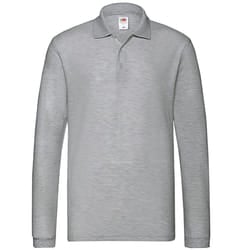 Fruit of the Loom Mens Premium Long-Sleeved Polo Shirt - S, Athletic Heather