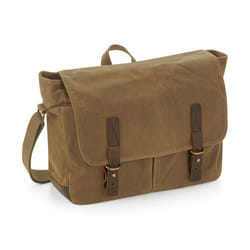 Quadra Heritage Waxed Canvas Messenger Bag - One Size, Desert Sand