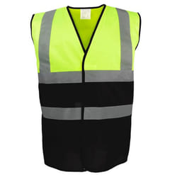 Yoko Unisex Adult Two Tone Hi-Vis Vest - 3XL, Yellow/Black