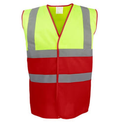 Yoko Unisex Adult Two Tone Hi-Vis Vest - L, Yellow/Red