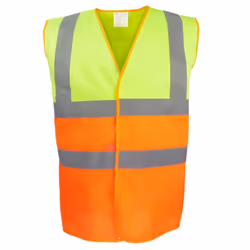 Yoko Unisex Adult Two Tone Hi-Vis Vest - XXL, Yellow/Orange