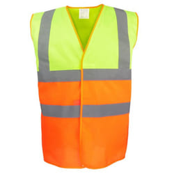 Yoko Unisex Adult Two Tone Hi-Vis Vest - XXL, Yellow/Orange