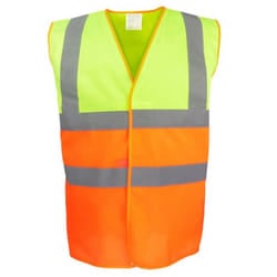 Yoko Unisex Adult Two Tone Hi-Vis Vest - 3XL, Yellow/Orange