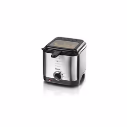 Swan 1.5 litre Stainless Steel Fryer with Viewing Window, Easy Clean and Adjustable Temperature Control - 900 W, Silver SD606 ...