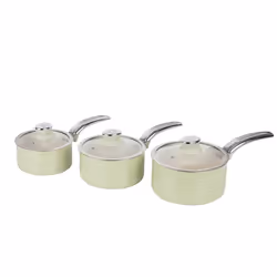 Swan Green Retro Non-Stick 5pce Pan Set, 3 Saucepans 16/18/20cm, 2 Frying Pans 20/28cm with Tempered Glass Lids & Compatible with Induction Hobs - Additional view 10