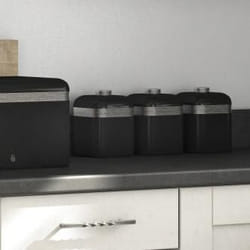 Swan Retro Set of 3 Canisters Black
