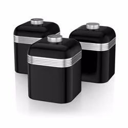 Swan Retro Set of 3 Canisters Black - Additional view 4