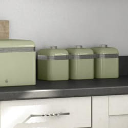 Swan Retro Set of 3 Canisters Green