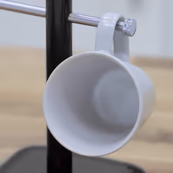 Swan Retro 6 Cup Mug Tree, Weighted Base, Black