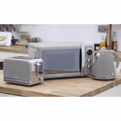 Swan Retro Kitchen Triple Pack | Includes Toaster, Kettle & Microwave - Grey