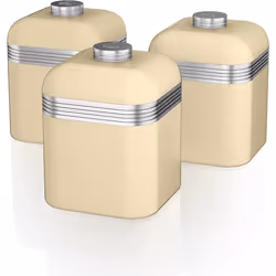 4pc Swan Retro Kitchen Storage Set - Cream