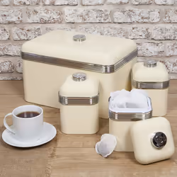 4pc Swan Retro Kitchen Storage Set - Cream
