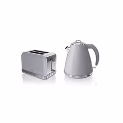 Swan, STP7040GRN, Retro 1.5L Jug Kettle & 2 Slice Toaster, Stainless Steel Body, 3kw, Fast Boil, Slide Out Crumb Tray, Auto-C ...