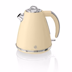Swan, STP7041CN, Retro 1.5L Jug Kettle & 4 Slice Toaster, Stainless Steel, 360 Degree Base, Electronic Browning Control, Slide-Out Crumb Tray (Cream)