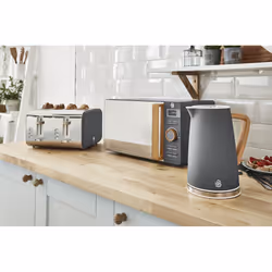 Swan Nordic 20L Digital Microwave, 1.7L Jug Kettle & 4-Slice Toaster - Grey