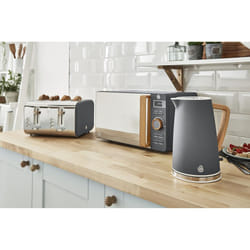 Swan Nordic 20L Digital Microwave, 1.7L Jug Kettle & 4-Slice Toaster - Grey