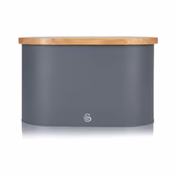 Swan Bread Bin with Wooden Lid