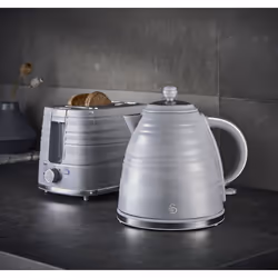 2Pc Swan Symphony Kettle & Toaster Set - Grey