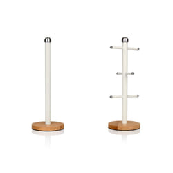 Swan Nordic Mug Tree & Towel Pole in White Kitchen Storage Kitchen Roll Holder