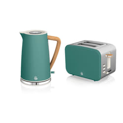 2pc Swan Nordic Toaster & Kettle Set - Pine Green