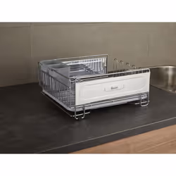 Swan SWKA5050N Dish Rack, Rust Resistant Dish Drainer with Anti Slip Feet and Drip Tray, Chrome