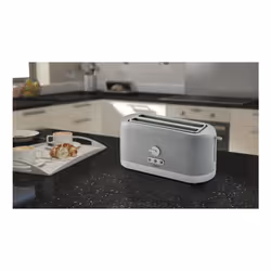 Swan 4 Slice Long Slot Toaster 1400W Variable Browning Control Reheat Defrost - Slate Grey