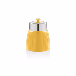 Swan Set of 3 Canisters, Tea+Coffee+Sugar containers set, 1.2 L, Yellow, Detachable lid, Round, 156 mm