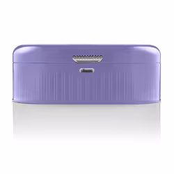 Swan Bread Bin, Oval, Purple, Metal, Purple, Metal, Hinged lid
