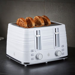 Swan 4 Slice White Toaster