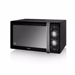 Swan SM22070LBN, Solo microwave, 25 L, 900 W, LED, Knob, Black