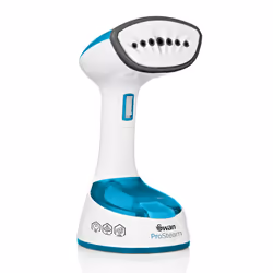 SI12030N Foldable Garment Steamer with Removable Brush Attachments, Lightweight, 120ml Water Tank, 1470 Watts, White and Blue