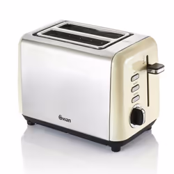 Swan TownHouse Cream Kettle, 2 Slice Toaster, Bread Bin Kitchen Set