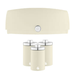 Swan TownHouse Bread Bin & Canisters Kitchen Set (Cream)