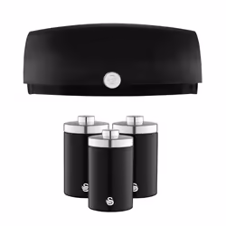 Swan TownHouse Bread Bin & Canisters Kitchen Set (Black)