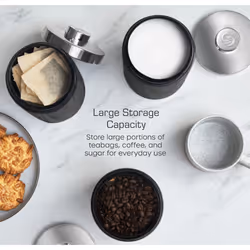 Swan TownHouse Bread Bin & Canisters Kitchen Set (Black)