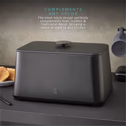 Swan Stealth Bread Bin SWKA18520BLKN (Black)