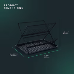 Swan Stealth 15 Plate Collapsible Dish Rack with Removable Drip Tray