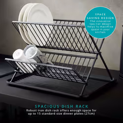 Swan Stealth 15 Plate Collapsible Dish Rack with Removable Drip Tray - Additional view 4