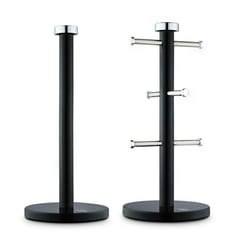 Swan TownHouse Towel Pole & Mug Tree Kitchen Set SWKA18531BLK (Black)