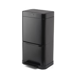 Swan Stealth Dual Recycling Sensor Bin, Retainer Ring, Iron Body, 70L, Black SWKA4501BLKN