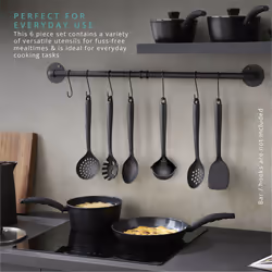 Swan Stealth 6 Piece Nylon Tool Kitchen Set SWKA61011BLKN (Black)