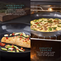 Swan Stealth 2 Piece Forged Aluminium Frying Pan Set, Black SWPS2021BLKN