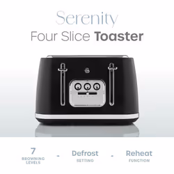 Swan Serenity Toaster 4 slices 2100 W 6 Levels of toasting Plastic Black - Additional view 4