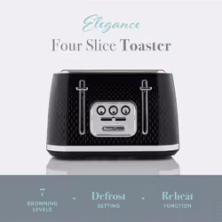 Swan Elegance Toaster 4 slices 2100 W 7 browning levels Plastic Black - Additional view 4