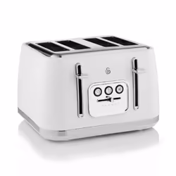 Swan Serenity Toaster 4 slices 2100 W 6 Levels of toasting Plastic White, 4 slice(s), White, Chrome, Plastic, Buttons, Level, ...