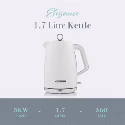 Swan Elegance electric kettle 1.7 L 3000 W White