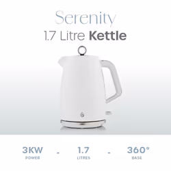 Swan Serenity Electric kettle 1.7 L 3000 W Plastic Boil dry protection White - Additional view 4