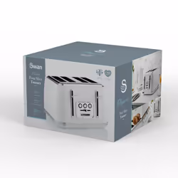 Swan Elegance Toaster 4 slices 2100 W 7 browning levels Plastic White