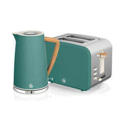 Swan Nordic Kitchen Set, 1.7L Fast Boil Kettle and 900W 2-Slice Toaster, Green SK14610GREN/ ST14610GREN